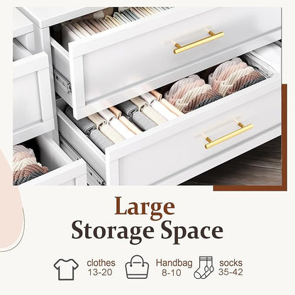 Metal Dressers, White Small Dresser for Bedroom, 24.76" H Dressers & Chests of Drawers, Dresser and Nightstand Sets for Living Room, Entryway, Hallyway (White, 2 Drawers)