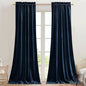 StangH Rod Pocket Velvet Curtains 90 inches Long Navy Blue Blackout Thermal Insulated Window Treatment Heavy Thick Privacy Home Decor for Office/Sliding Door, W42 x L90, 2 Panels