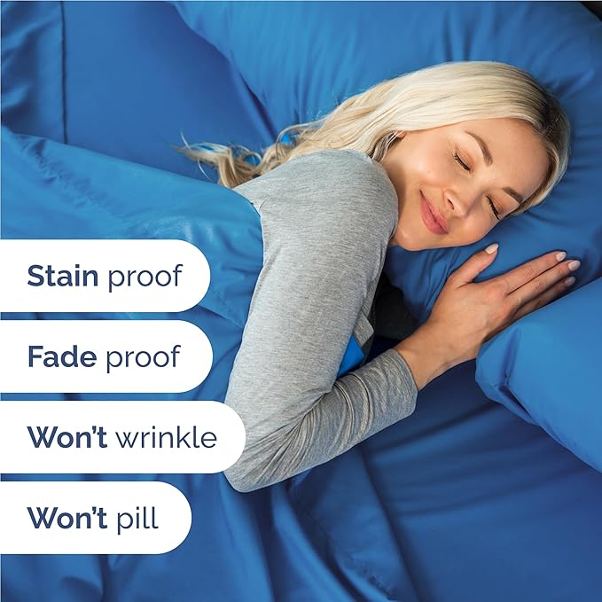 Twin XL 4 Piece Sheet Set - Cooling, Comfy & Breathable - Hotel Luxury Bedding, Includes Fitted Sheet for Women, Men, Kids & Teens - 1 Flat, 1 Fitted Sheet, 2 Pillowcases w/Deep Pockets - Royal Blue