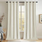 Joydeco Mousse White Blackout Curtains 96 Inch Long, Luxury Thermal White Velvet Curtains for Bedroom & Living Room, Room Darkening Velvet Drapes 2 Panels, Grommet Top (52W x 96L)