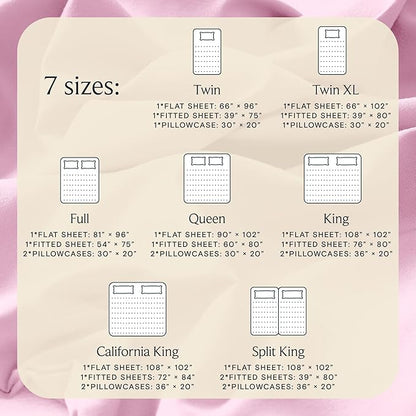 LuxClub 4 PC Sheet Set Bed Sheets Deep Pockets 16" Eco Friendly Wrinkle Free Cooling Machine Washable Hotel Bedding Silky Soft - Powder Pink King