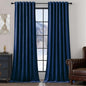 Navy Blue Velvet Blackout Curtains Extra Long Super Soft Room Darkening Drapes Elegant Thermal Insulated Sound Reducing Curtain for Bedroom Living Room, Back Tab Rod Pocket, W52 x L102, 2 Panels