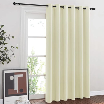 NICETOWN Blackout Sliding Door Curtain 84 inches Long, Grommet Patio Door Curtain & Drape Room Divider Sound & Light Blocking Privacy Thermal Drapes for Living Room (Beige, W80 x L84, 1 Panel)