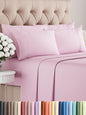 Cal King 6 Piece Sheet Set - Cooling & Breathable - Hotel Luxury Bedding, Includes Fitted Sheet for Women, Men, Kids and Teens - 1 Flat, 1 Fitted Sheet, 4 Pillowcases with Deep Pockets - Light Pink