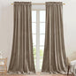 StangH Camel Beige Curtains 90 inches Long Luxury Soft Velvet Thermal Insulated Privacy Assured Curtain Panels for Sliding Door Dining Room Closet, W42 x L90, 2 Panels