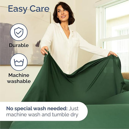 Cal King 6 Piece Sheet Set - Cooling, Comfy & Breathable - Hotel Luxury Bedding, Includes Fitted Sheet for Women, Men, Kids & Teens - 1 Flat, 1 Fitted Sheet, 4 Pillowcases with Deep Pockets - Emerald