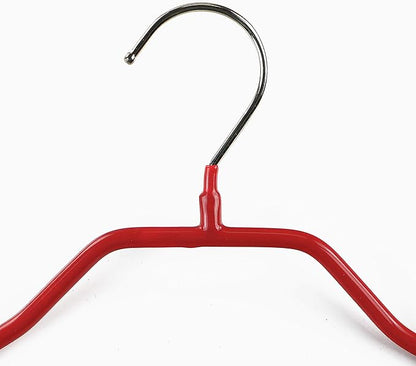 Mawa by Reston Lloyd BodyForm Series Non-Slip Space-Saving Clothes Hanger for Jackets, Suits & Coats, 16-1/2", Style 42/L, Set of 5, Red