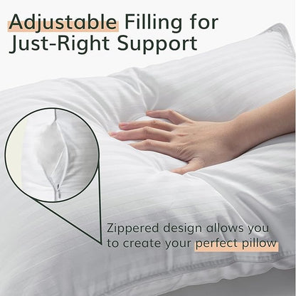 Fern and Willow Premium King Size Bed Pillows - Set of 2, 36"x20" - Luxurious Ultra-Soft Cooling Pillow - Hotel Quality, Down Alternative Fill, Medium Firm Support for Side, Back & Stomach Sleepers