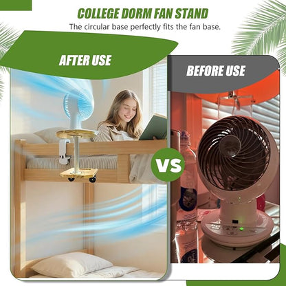 PoolTechX Fan Holder for Dorm Bed, Wooden Clamp Fan Holder for Woozoo Fan,Fit Bunk & Lofted Bed, College Dorm Essentials