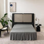 Grey Bed Skirt Queen Size Ruffled Bed Skirt with Split Corners, Queen Bed Skirt 18 Inch Drop, TSUTOMI Queen Size Bed Skirt Grey for Ruffled Bed Skirt with Split Corners, Bed Skirt Queen Size
