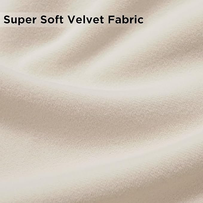 Joydeco Velvet Curtains White Blackout Curtains Thermal Insulated 96 inches Long Window Curtains Super Soft Room Darkening Drapes for Bedroom Living Room Elegant Rod Pocket 2 Panels Cream White