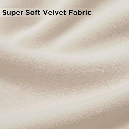 Joydeco Velvet Curtains White Blackout Curtains Thermal Insulated 72 inches Long Window Curtains Super Soft Room Darkening Drapes for Bedroom Living Room Elegant Rod Pocket 2 Panels Cream White