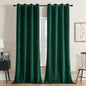 Joydeco Dark Green Velvet Curtains 72 Inches Long, Luxury Grommet Blackout Curtain 2 Panels, Thermal Insulated Privacy Room Darkening Window Drapes for Bedroom Living Room Home Theatre (52Wx72L)