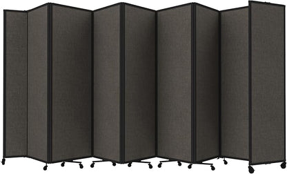 Versare Room Divider 360 Portable Wall Partition | Folding Panels | Large Freestanding Divider | Locking Wheels | Temporary Room Separator