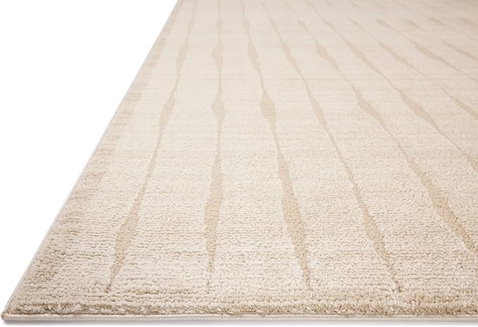 Loloi Chris Loves Julia Calvin Collection CLV-02 Ivory/Oatmeal 2'-7" x 10'-0" Runner Rug Checkered Neutral Soft Living Room Bedroom Carpet