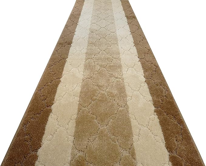 13 Ft Long Beige Kitchen Hallway Runner Rug, Non-Slip Washable 26" X 13' Rubber Backed Carpet, Custom Size Floor Mat for Entryway Stairs Bedroom Bathroom Laundry Room