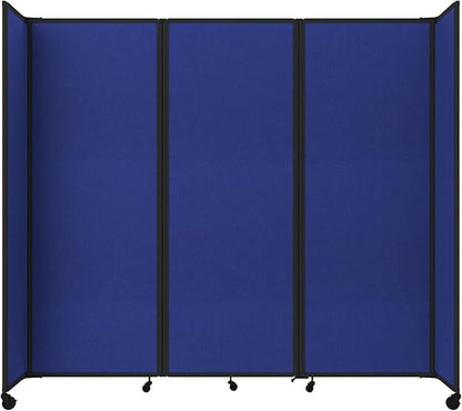 Versare Room Divider 360 Portable Wall Partition | Folding Panels | Large Freestanding Divider | Locking Wheels | Temporary Room Separator