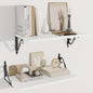 Dreamland Deep Floating Shelves, 24" W x 12" D Wall Shelves Set of 2, Wide Display Shelf Wall Mounted with Brackets, Bookshelf for Living Room, Bathroom, Bedroom, White