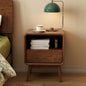 100% Solid Wood Nightstand, Walnut Night Stand with Drawer and Open Shelf, Mid Century Nightstand, Wooden Nightstands, Small Nightstands for Small Spaces Bedroom(Dark Black Walnut, 20.47" H)