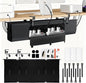 No Drill Under Desk Cable Management Tray - 36" Premium Fabric Cord Organizer for Table - with Silicone Pads & Cable Ties & Sticky Notes - Supports Up to 30lbs for Office & Home