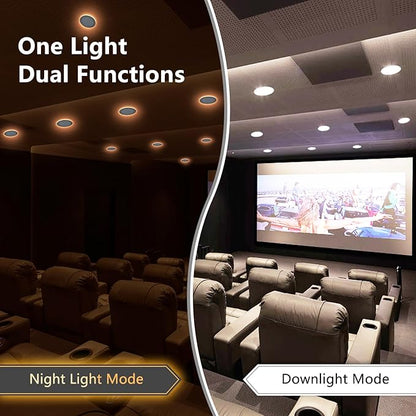 CycevSun 12 Pack 8 Inch LED Recessed Lighting with Night Light, Canless Wafer Downlight Ultra Thin, Dimmable & 5CCT Selectable, 15W, 1350LM, ETL, 120-277V, 8.2Inch Cutout
