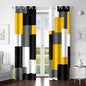 Yellow 100% Blackout Curtains for Bedroom 84 inch Length 2 Panels Set Mustard Yellow Grey Modern Abstract Geometric Black Out Curtains Room Darkening Window Drapes for Living Room, 52Wx84L