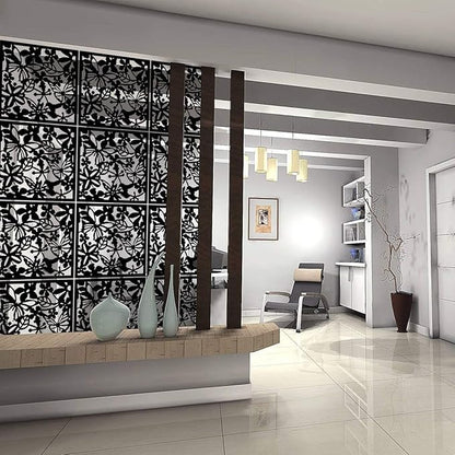 12＋4PCS KEIBIKEIDI Hanging Room Divider Screens Made of Environmentally PVC, Simple and Modern Black Hanging Panel Screen for Decoration Home, Livingroom,Bedroom, Kitchen, Dining Room,Hotel and Bar