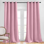 NICETOWN Crystal Pink Blackout Curtains 102 inch Length, Grommet Energy Saving Thermal Drapes Sound Reducing Heat Blocking Window Treatments for Living Room, 2 Panels, W52 x L102