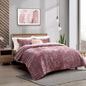 RECYCO Luxury Velvet Quilt Set Twin/Twin XL Size, Lightweight Velvet Comforter Set, Oversized Bedspread Coverlet Quilted Bedding Set, with 1 Matching Pillow Sham, for All Season, Dusty Mauve Pink