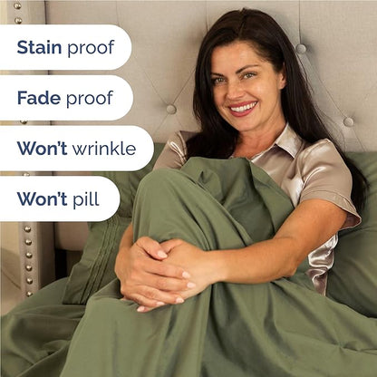 Full Size 4 Piece Sheet Set - Comfy Breathable & Cooling Bed Sheets Set - Hotel Luxury Bedding for Women, Men, Kids, Teens, Boys & Girls - Deep Pockets, Soft and Wrinkle Free - Oeko-Tex - Sage Green