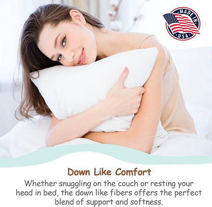 Pillowflex Synthetic Down Pillow Insert - 22x38 Down Alternative Pillow, Ultra Soft Oversized King Bed Sleeping Pillow, Large Rectangle Sham - 1 Decorative Pillow Form