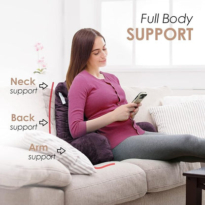 Nestl Reading Pillow for Kids & Teens with Shredded Memory Foam, Backrest Pillows for Reading, Watching, and Gaming, Use on The Couch, Bed, or Floor, Adjustable Support with Washable Cover Purple