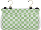 Bedside Caddy Hanging Bunk Bed Caddy Bed Organizer Hanging Pocket with 2 Hooks Bedside Storage Organizer Pocket Bag Holder Checkered Light Green