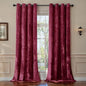 SMILETIME Burgundy Red Crushed Velvet Curtains 52x84 inch Luxurious Thermal Insulated Soundproof Drapes for Living Room Bedroom Office Soft and Durable Light-Filtering Window Treatments, 2 Panels