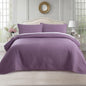 KASENTEX Queen Quilt Set 90"x90" – Soft Washed 3-Layer Lightweight Bedspread, Minimalist Nordic Design, All-Season Spring & Summer Quilt Set (1 Quilt + 2 Pillow Shams),Grape Jam Purple