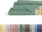 Linen Home 100% Cotton Percale Sheets Twin Size, Frosty Green, Deep Pocket, 3 Pieces Set - 1 Flat, 1 Deep Pocket Fitted Sheet and 1 Pillowcase, Crisp Cool and Strong Bed Linen