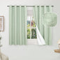 Sage Green Blackout Curtains for Bedroom - Linen Curtains 45 Inch Length Thermal Insulated Privacy Burlap Boho Window Drapes for Basement Scandi Farmhouse Nursery, 2 Panels, Each 52" Wide