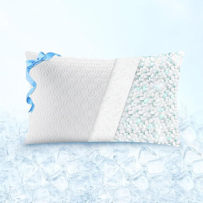 Sophia & William Cooling Bed Pillow for Sleeping (King Size) Adjustable Shredded Memory Foam Pillow for Side, Back and Stomach Sleepeers