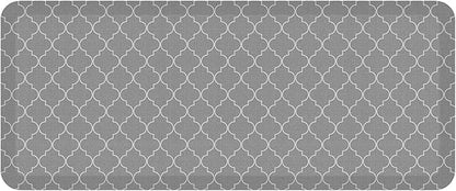 GelPro Anti-Fatigue Designer Comfort Kitchen Floor Mat, 20x48, Trellis Grey Stain Resistant Surface with 3/4” Thick Ergo-Foam Core for Health and Wellness