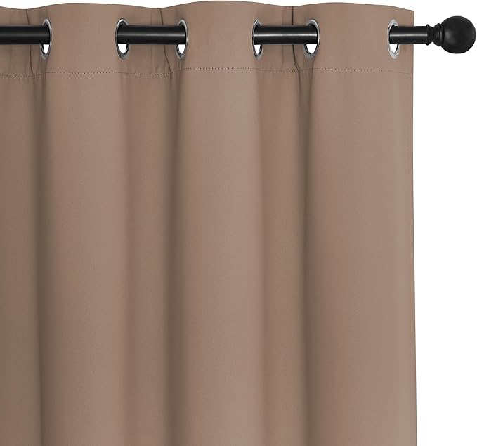 NICETOWN Room Darkening Curtain for Living Room - Energy Saving Thermal Insulated Grommet Room Darkening Curtain/Drape for Bedroom (1 Panel, 46 by 72, Cappuccino)