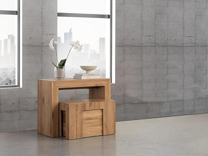 Transformer Table - Solid Wood Extendable Dining Table, Seats 2-12, Extendable Dining Room Table, Space-Saving Furniture, Expandable Dining Furniture, Natural (Table Only)