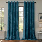 SMILETIME Tranquil Blue Crushed Velvet Curtains 52x84 inch Luxurious Thermal Insulated Soundproof Drapes for Living Room Bedroom Office Soft and Durable Light-Filtering Window Treatments, 2 Panels