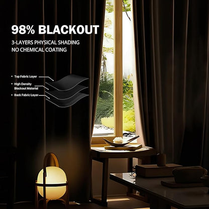 Room Divider Ceiling Mounted Curtains Track Sets Extra Wide Blackout Curtain Flexible Tracks for Bedroom Privacy Partition Separator, 1 Panel Black Drape and White Rail, W10 x H9ft