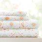 Linen Market Patterned Microfiber Queen Sheet Set 4 Piece – Oeko-TEX Certified Ultra Soft & Wrinkle-Free - 16" Deep Pocket Sheets - Easy Care Queen Size - Aztec Dreams Coral