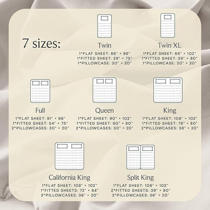 LuxClub 3 PC Twin XL Sheet Set, Deep Pockets Wrinkle Free Cooling Bed Sheets Hotel Bedding for Women, Men, Kids & Teens, Includes 1 Fitted Sheet, 1 Flat Sheet and 1 Pillowcase-Silky Soft Linen