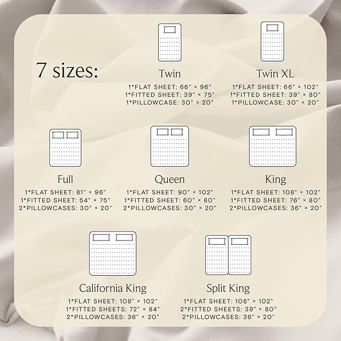 LuxClub 5 PC Sheet Set Bed Sheets Deep Pockets 16" Eco Friendly Wrinkle Free Cooling Machine Washable Hotel Bedding Silky Soft - Linen Split King