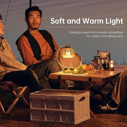 Tulip Table Lamp with 5200mAh Battery & Touch Control, Cordless Lamp with 3 Color Temperatures Clear Bulb, Rechargeable Small Table Lamps for Living Room, Bedside, Nightstand (Amber Tulip)