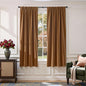 Lazzzy Velvet Blackout Curtains Thermal Insulated Room Window Drapes Super Soft Luxury Curtains for Living Room Bedroom Rod Pocket 2 Panels, Gold Brown, 52" W x 72" L