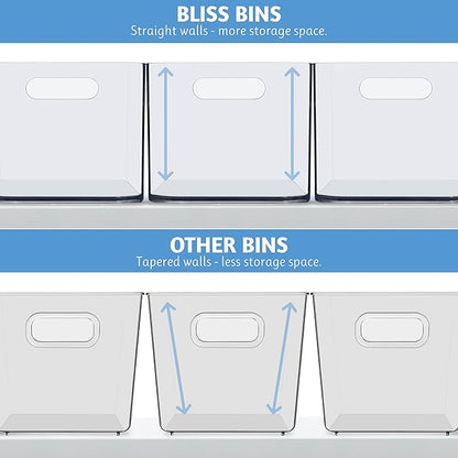 STORi Bliss 10" x 6" Open Clear Pantry Organizer Bin, Set of 4, Plastic Containers with Handle for Kitchen, Fridge, Cabinet, Closet, Bathroom, Undersink Storage Made in USA