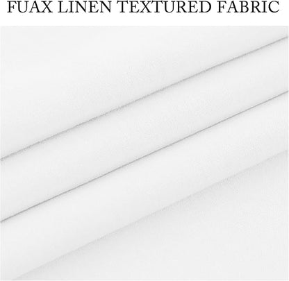 RYB HOME 4 in 1 Set Dust Filter - Soundproof - Blackout - Insulating, Energy Efficiency Linen Curtains for Kids Bedroom Living Room Divider Apartment Hotel Office Theatre, White, W 52 x L 108, 2 Pcs